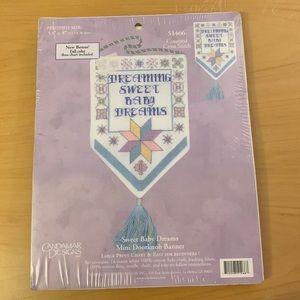 VINTAGE CANDAMAR DESIGNS COUNTED CROSS STITCH KIT DREAMING SWEET BABY DREAMS